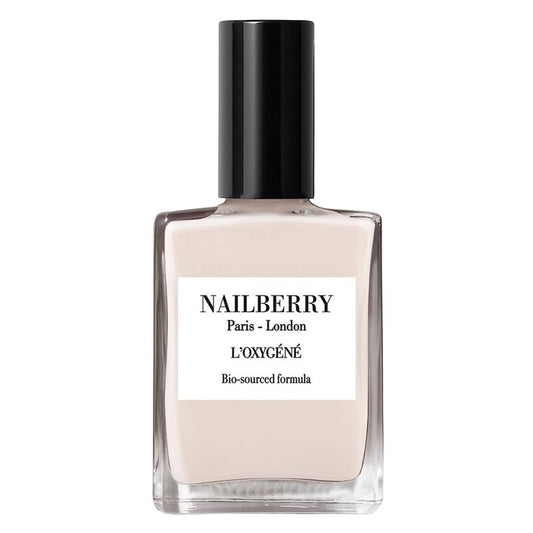 Nailberry L'Oxygéné Oxygenated Nail Lacquer | Almond | Off-White Light Beige Opaque Nail Polish | UV Protected Long-Wear Nail Polish | 12-Free | Vegan | Certified Halal | Cruelty & Gluten Free | 15 ml
