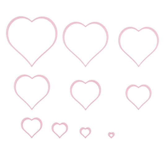 Ecstasy Crafts Nellie's Choice Multi Frame Dies, Heart, 10-Pack