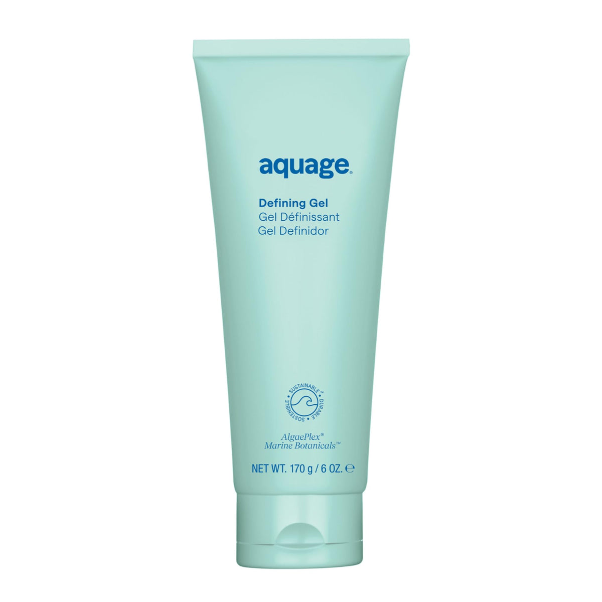Aquage Defining Gel - Firm, Flexible Curl Gel for Women & Men - Frizz Control, Bounce, Gloss and Humidity Resistance for Wavy, Curly & Coarse Hair - Smoothes with AlgaePlex Marine Botanicals (6 oz)