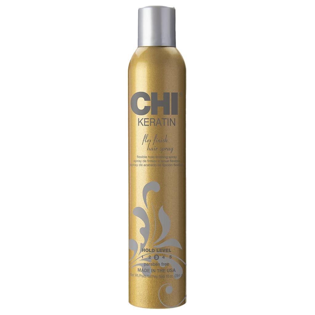 CHI Keratin Hair Spray & Shine Infusion Anti-Frizz Spray Bundle - 10 oz & 5.3 oz