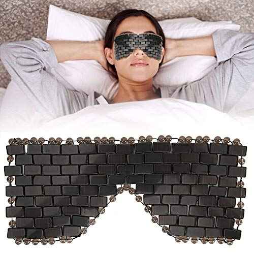 Jade Eye Mask, Jade Stones Anti-Aging Cooling Jade Eye Mask Sleeping Masks Eye Treatment Massager Eye Covers For Jade Mask For Sleeping Masks Relief Eye Fatigue(Obsidian)