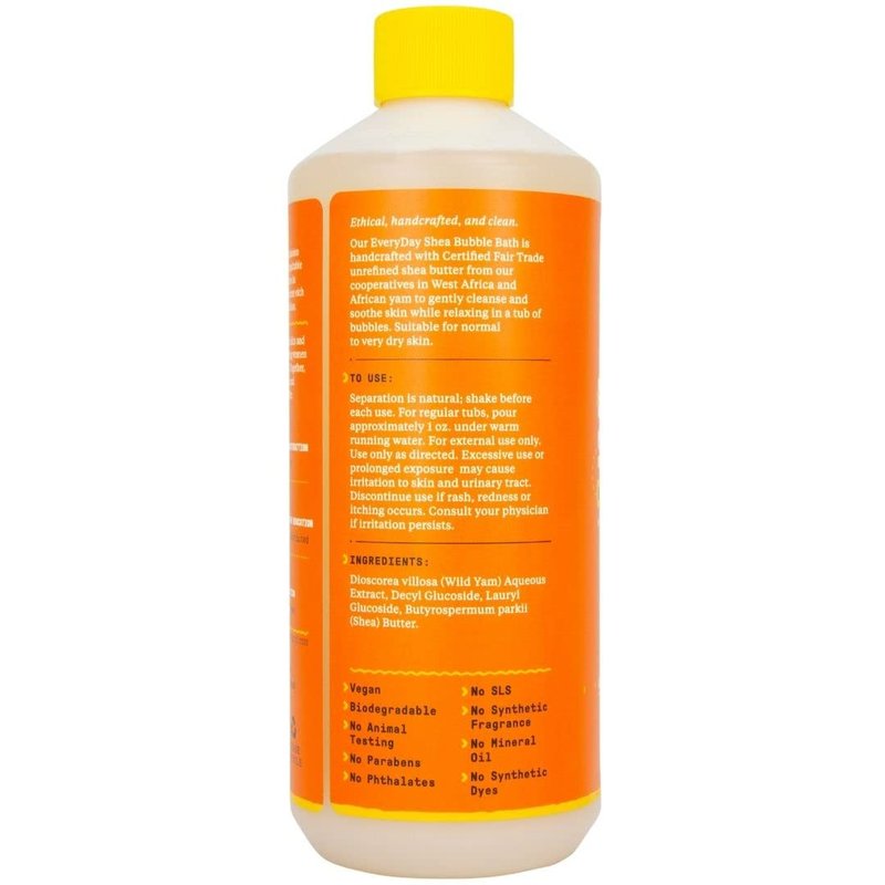 Alaffia Everyday Shea Bubble Bath, Soothing Support for Deep Relaxation and Soft Moisturized Skin, Made with Fair Trade Shea Butter, Cruelty Free, No Parabens, Vegan, Lavender, 2 Pack - 16 Fl Oz Ea