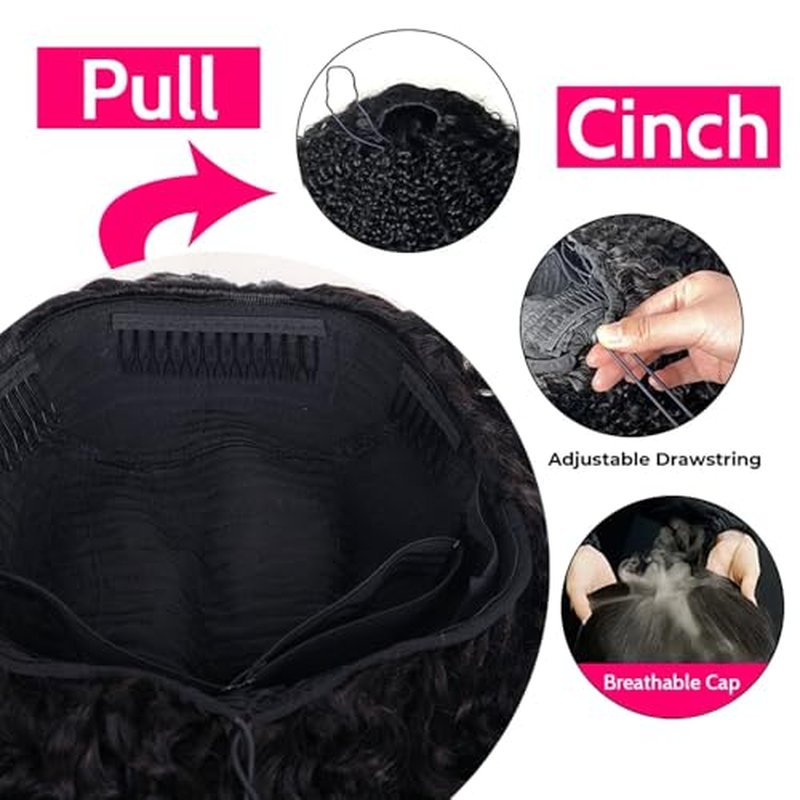 JYZ Half Wig Human Hair 300% Density 3 In 1 Seamless Flip Over Half Wig Invisible Hairline Glueless Wear and Go Beginner Friendly Curly Human Hair Wigs for Women 20 Inch
