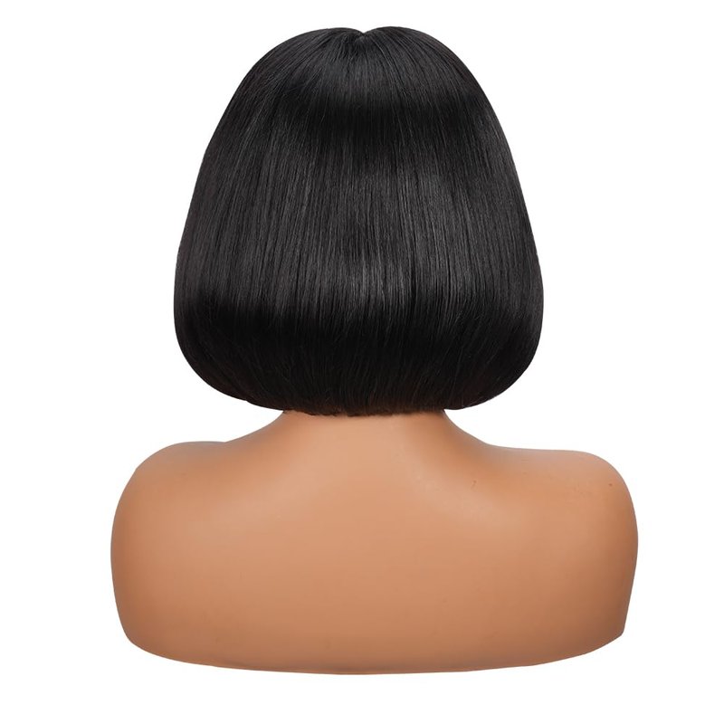 Monicass Velvet Grip Wig Bob Wig Human Hair Glueless Wigs Pre Plucked Pre Cut 12×5 T shaped- HD Lace Front Glueless Wigs Human Hair 180% Density Short Straight Bob Wigs for Black Women (10inch)