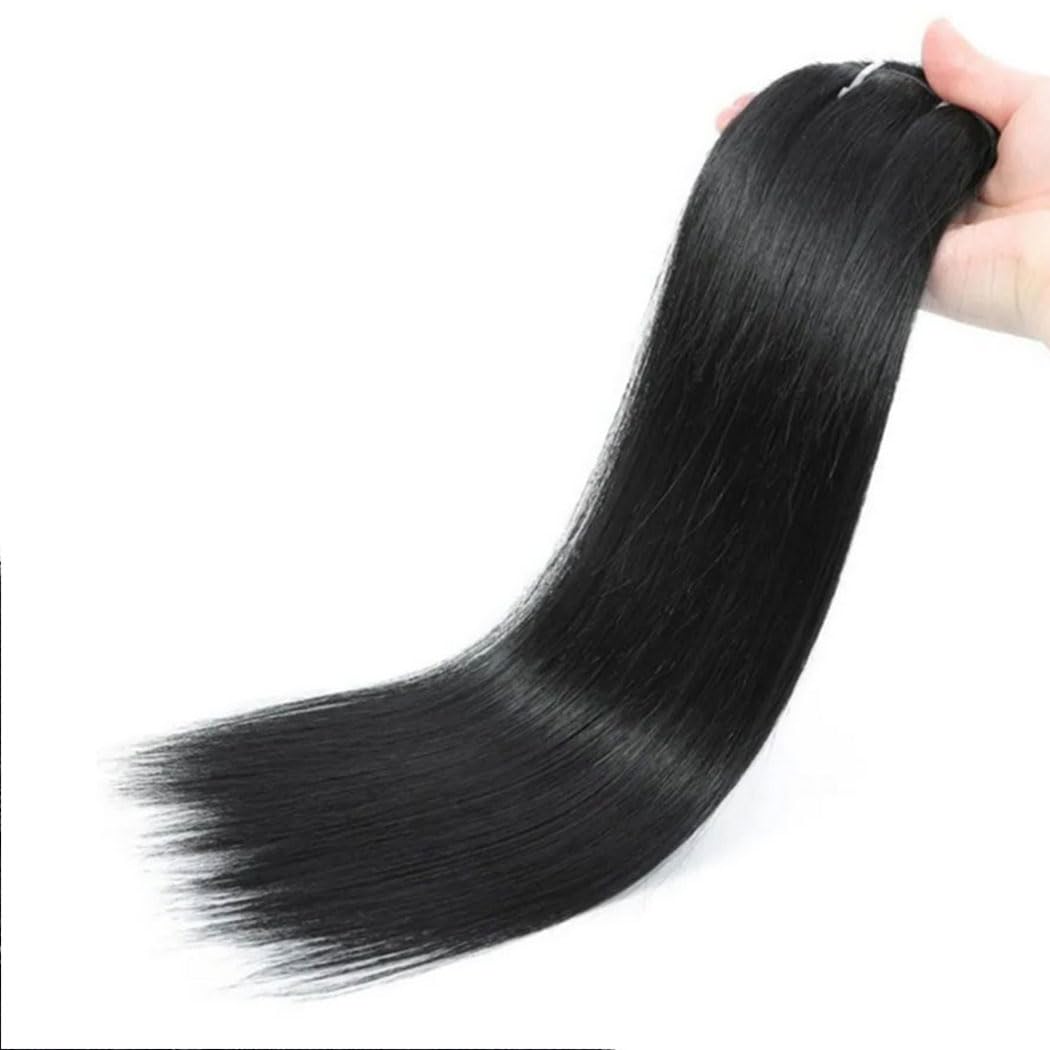 Clip In Hair Extensions Real Human Hair 16 Inch Straight Hair Clip in Hair Extensions Human Hair 120g 1B Natural Black Silky Thick Real 100% Human Hair for Women Virgin Hair