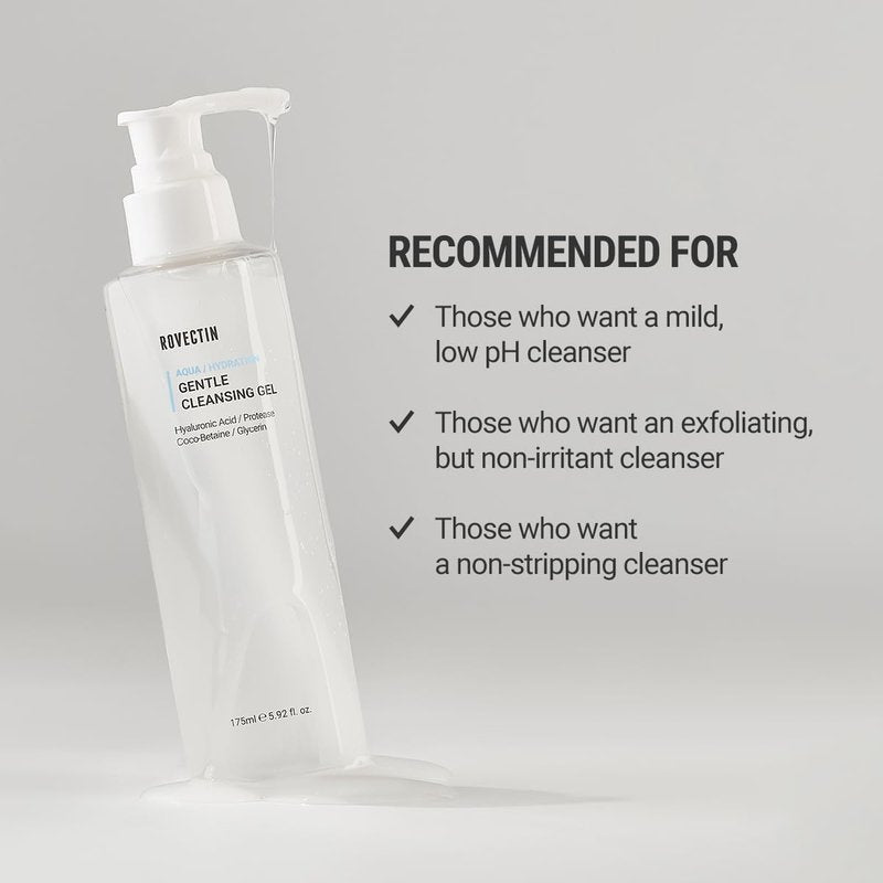 ROVECTIN Calming Lotus Water Cream (2.1 fl.oz, 60ml) Moisturizer + Aqua Cleansing Gel (5.9 fl. oz, 175ml) pH| Bundle [2 Pack]