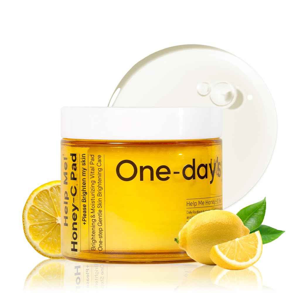 ONE-DAY’S YOU Help Me Honey Glow-C Pad | Face Toner Pads Korean Skin Care | Blemish Pads for Face Cleansing | Facial Cleansing Pads Korean Skin Care Products | Vita C Toner Pads for Face (60 sheets)