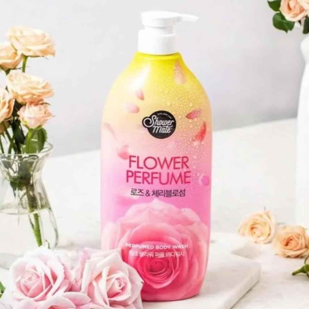 SHOWERMATE Flower Perfume Body Wash 40.57 fl oz / 1.2 L (Pink - Rose & Cherry Blossom)