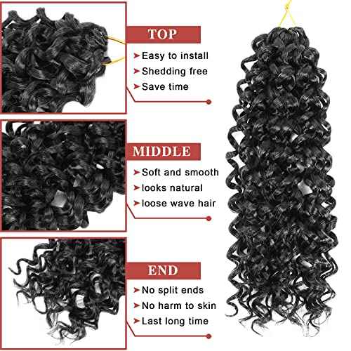 Gogo Curl Short Curly Crochet Hair - 12 Inch, 8 Packs for Black Women - Beach Curl, Deep Wave, Water Wave Braids - Synthetic Hair Extensions (12 Inch, 8 Packs, 1B)
