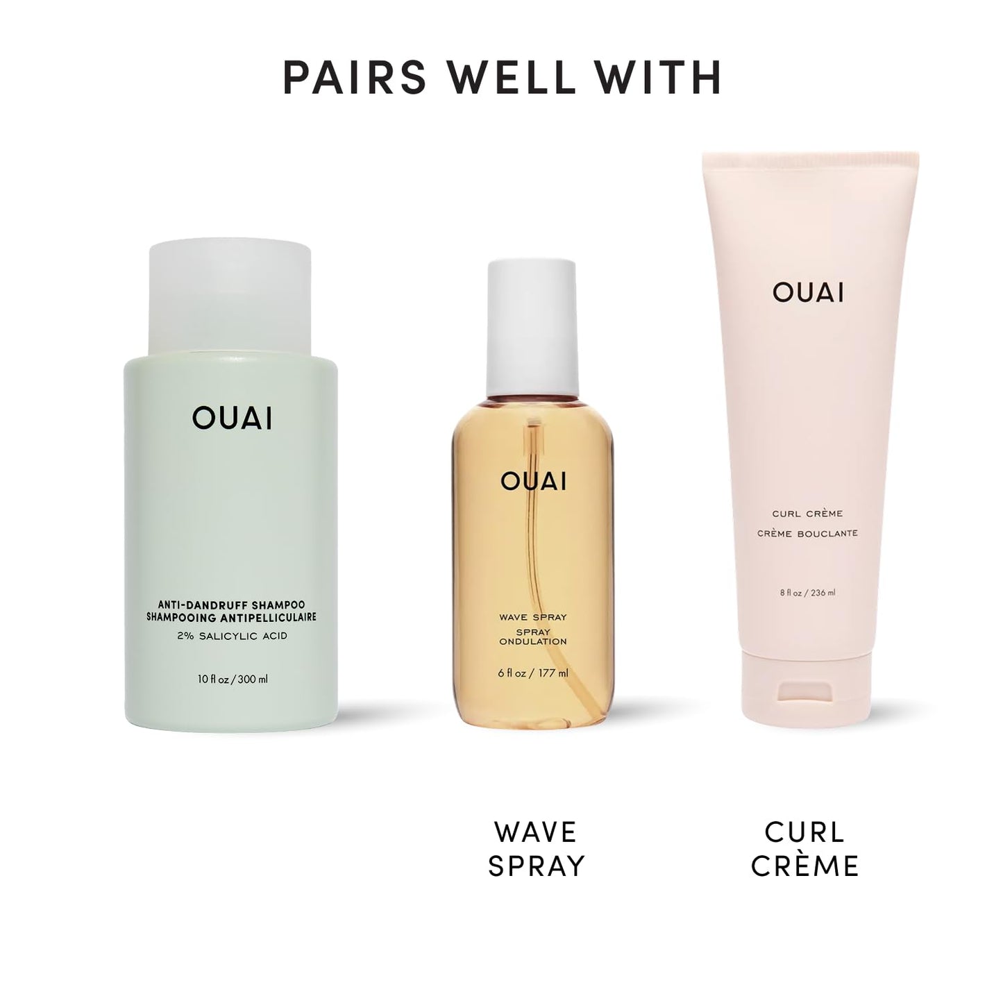 OUAI Anti Dandruff Shampoo - Soothing Salicylic Acid Shampoo for Flaky, Dry and Itchy Scalp - Reduces Itching, Redness and Irritation - Sulfate Free Scalp Care (10 Fl Oz)