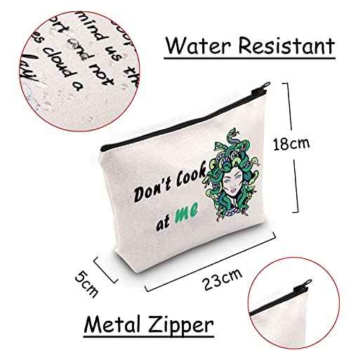 JXGZSO Funny Snake Women Cosmetic Bag Greek Makeup Zipper Pouch Snake Hair Lady Travel Bag Greek Mythology Gift