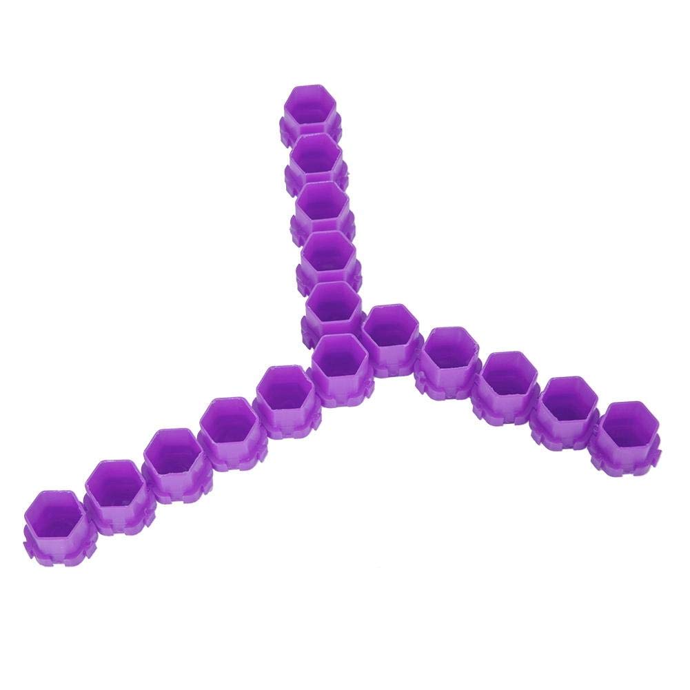 200Pcs Tattoo Ink Cups, Tattoo Ink Cups Honeycomb Shape for Tattooing, Multiple Color Pigment Holder Cups Caps for Tattoo Artists(Purple)