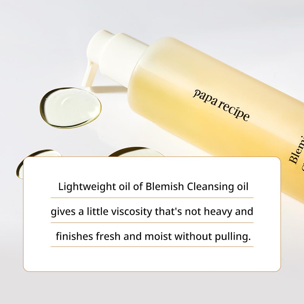 Papa Recipe Blemish Cleansing Oil - 300ml Rice Bran Oil Makeup Remover | Hydrating Korean Facial Cleanser