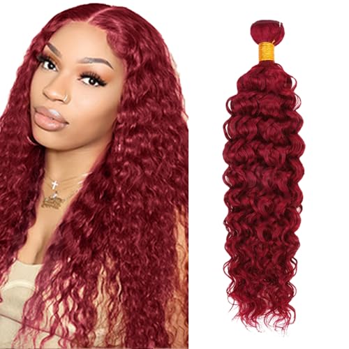 Dark Burgundy Bundles Human Hair 99J Water Wave 1 Bundle 20 inch Unprocessed Brazilian Virgin Hair Color Red Bundles