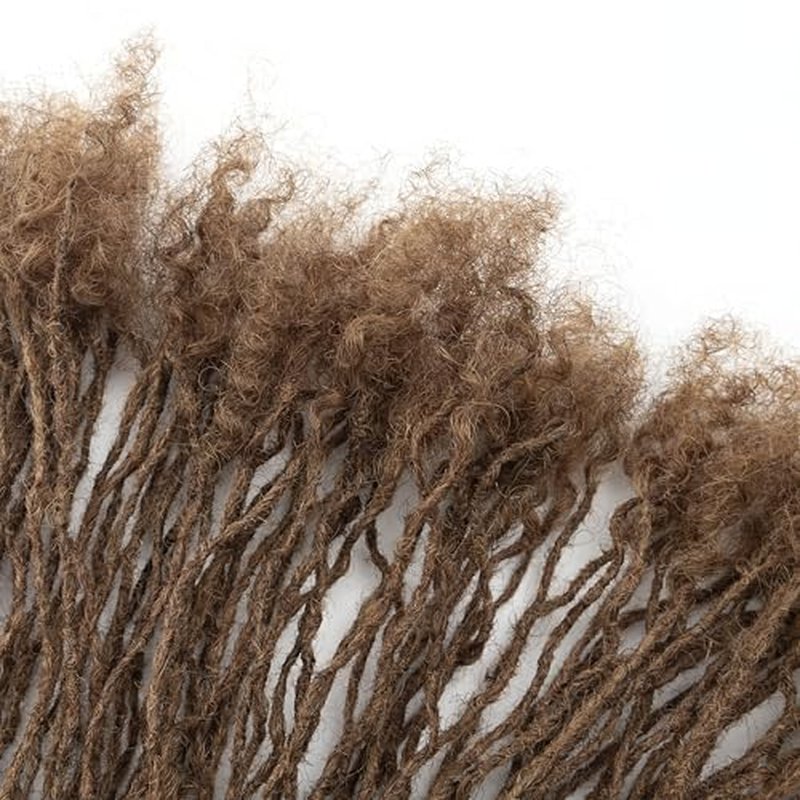 EV&ET Handmade Interlocking Sisterlocks Curly Tips 100% Real Human Hair Permanent Micro Locs Extensions Natural Looking Soft Dreadlocks Can Be Bleached and Dyed (#30 40pieces, 12inch 0.2cm)