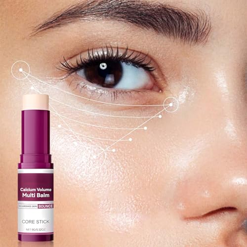 MQN 2PCS Calcium Stick, Calcium Volume Multi Bomb Stick, Korean Collagen Core Balm for Face, Eyes & Neck, with Almond Vitamin E