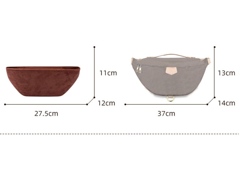 Lckaey Purse Organizer Insert for Waistpack Inner Sleeve BUMBAG Lining Bag Storage Bag2047Dark brown
