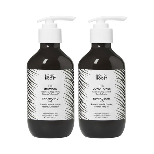 BondiBoost HG Anti-Thinning Shampoo Conditioner Set [10.14 fl oz each], Clinically Tested to Promote Fuller + Thicker-Looking Hair for Women & Men, Procapil, Redensyl & Rosemary Formula, Sulfate-Free