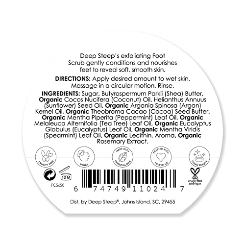 Deep Steep Natural Candy Mint Therapeutic Foot Scrub - 8 Ounce