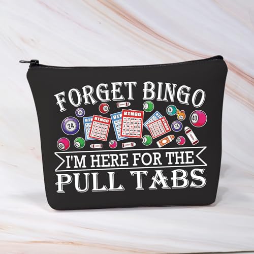 BDPWSS Bingo Makeup Bag - Themed Zipper Pouch for Pull Tabs Game, Gift for Gambling Lovers
