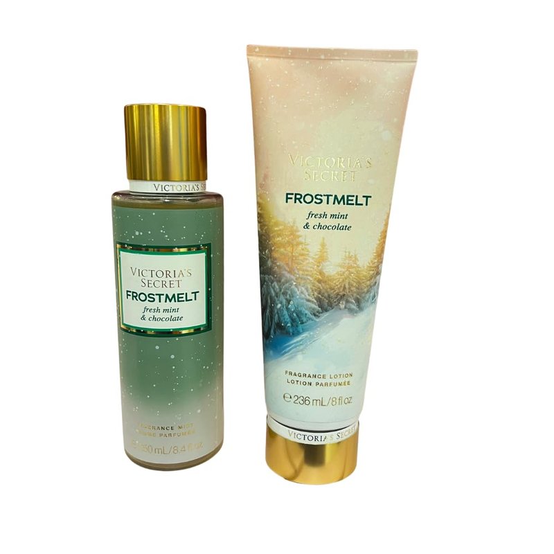 Victoria's Secret FROSTMELT Fragrance Mist & Lotion Set - Full Size 2pc Bundle for Women