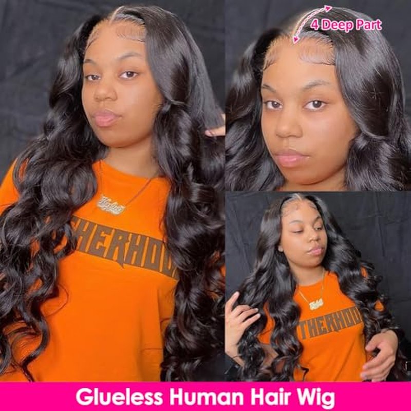 Hedy 220% Density Lace Front Wigs Human Hair Wigs for Black Women Pre Plucked with Baby Hair Body Wave Glueless 10A Lace Closure Wigs Human Hair Natural Color 22 Inch