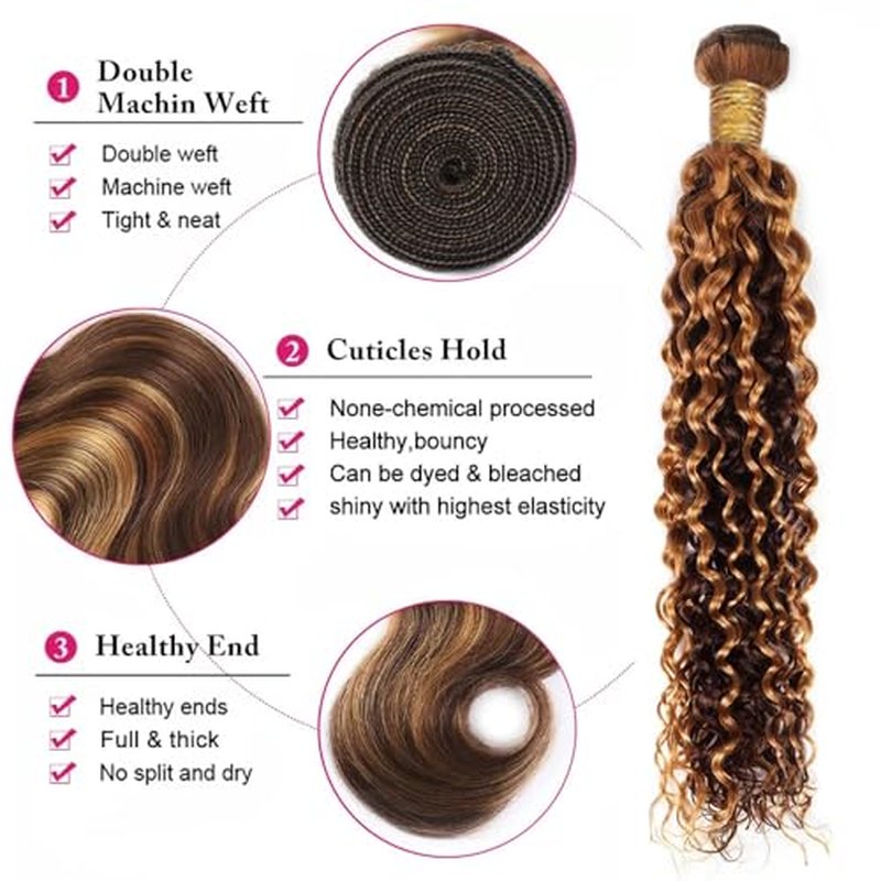 P427 Highlight Blonde Water Wave Human Hair Bundles Ombre 3 Bundles 26 26 26 Inch Unprocessed Brazilian Virgin Honey Blonde Water Wave Human Hair Extensions