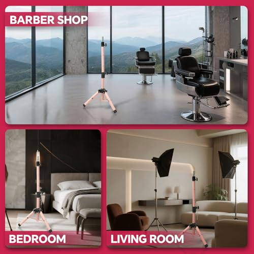 Smilco Wig Tripod Stand with 45 inch Adjustable Mannequin Head, Heavy Duty Wig Holder for Cosmetology Hairdressing Training