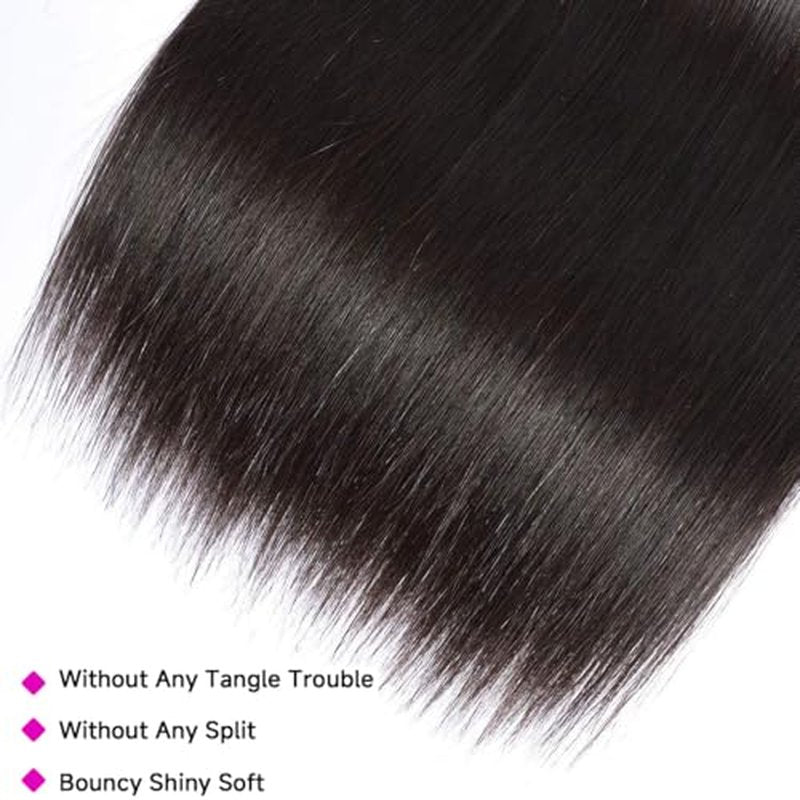 12A Straight Bundles Human Hair 22 24 26 Inch 3 Bundles Human Hair Straight Human Hair Bundles 100% Unprocessed Brazilian Virgin Human Hair Extension