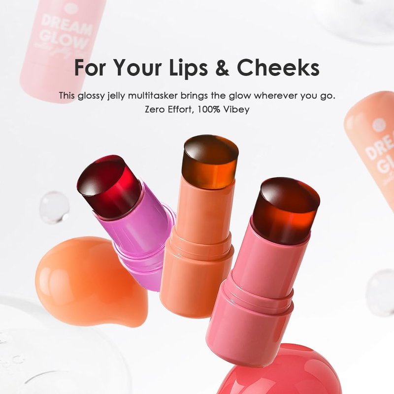 Dream Glow Collagen Water Jelly Tint - 2-in-1 Lip & Cheek Stain | Hydrating, Long-Lasting Coral Peach