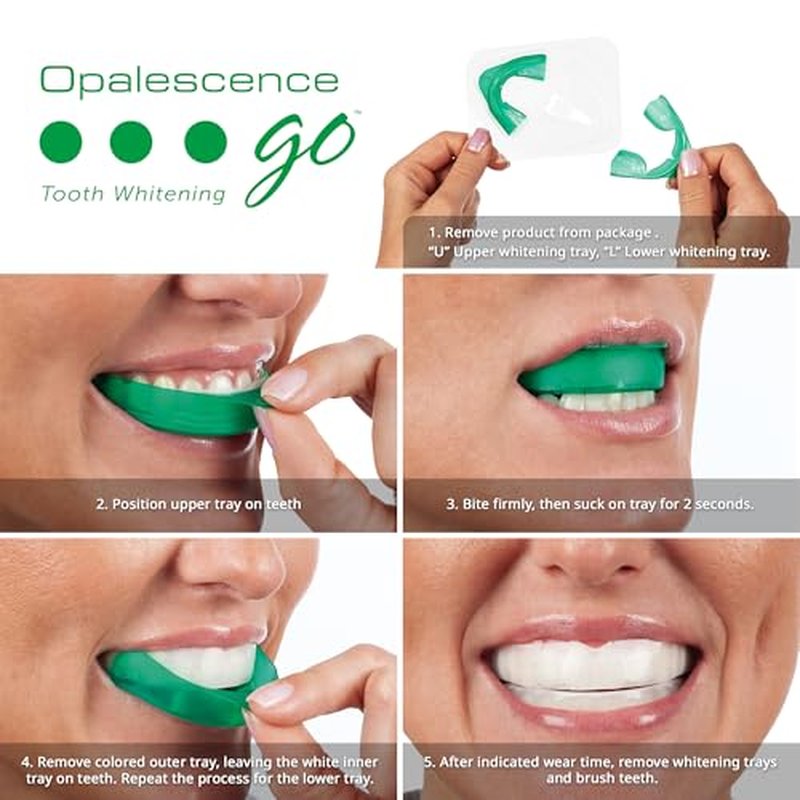 Opalescence Whitening Bundle - Opalescence Go 10% Hydrogen Peroxide Prefilled Whitening Trays and Whitening Toothpaste - Mint Flavor 5194-5166