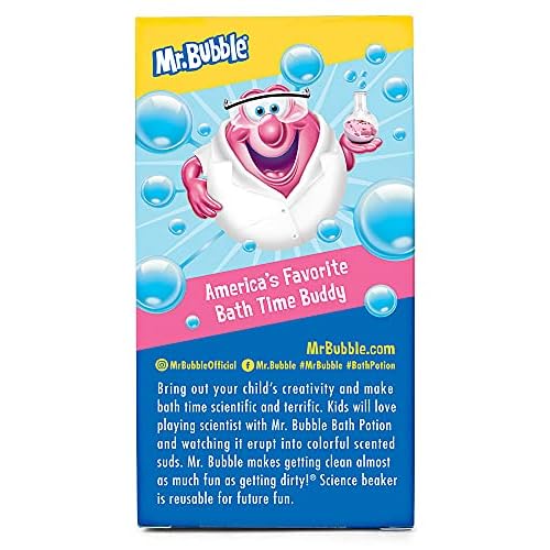 Mr. Bubble Kids Original Bath Bomb Potions - Colorful Fizzy Fun - Cool Foam and Bubble Science Beaker Bath Toys (Pack of 4)
