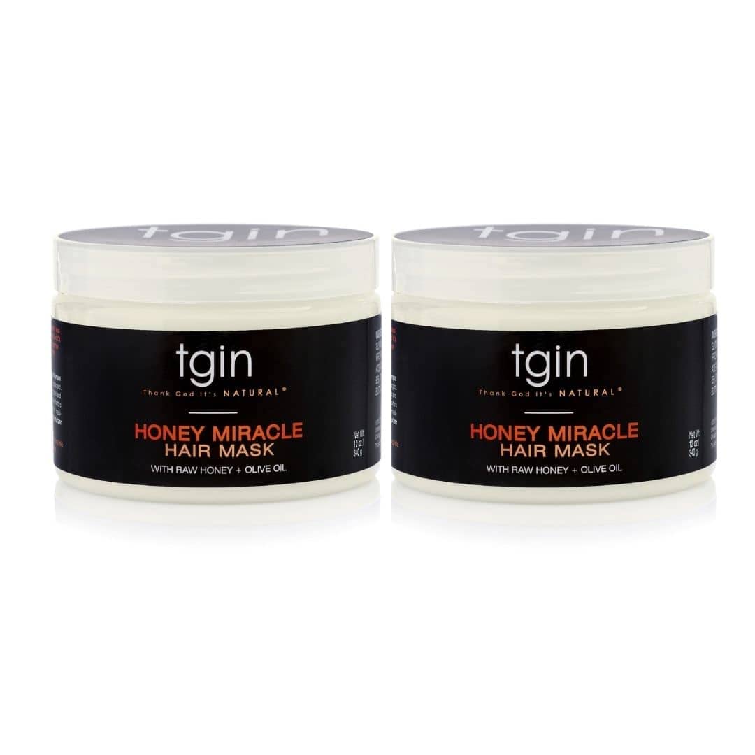 TGIN Honey Miracle Hair Mask Duo - Deep Conditioning for Natural Curly Hair | 12 oz (Pack of 2)
