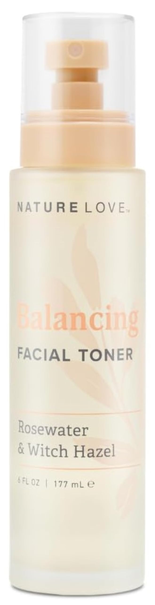 Nature Love Balancing Facial Toner - with Rosewater & Witch Hazel | Removes Excess Oil & Impurities | Paraben Free (6 Fl Oz)