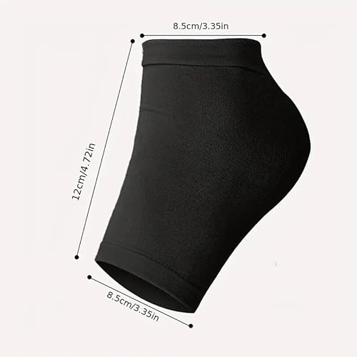 4PCS/Set Moisturizing Heel Socks - Silicone Softening Covers for Dry Feet (Heel Socks for Dry Cracked Feet), Silicone Heel Protector for Women and Men, Black