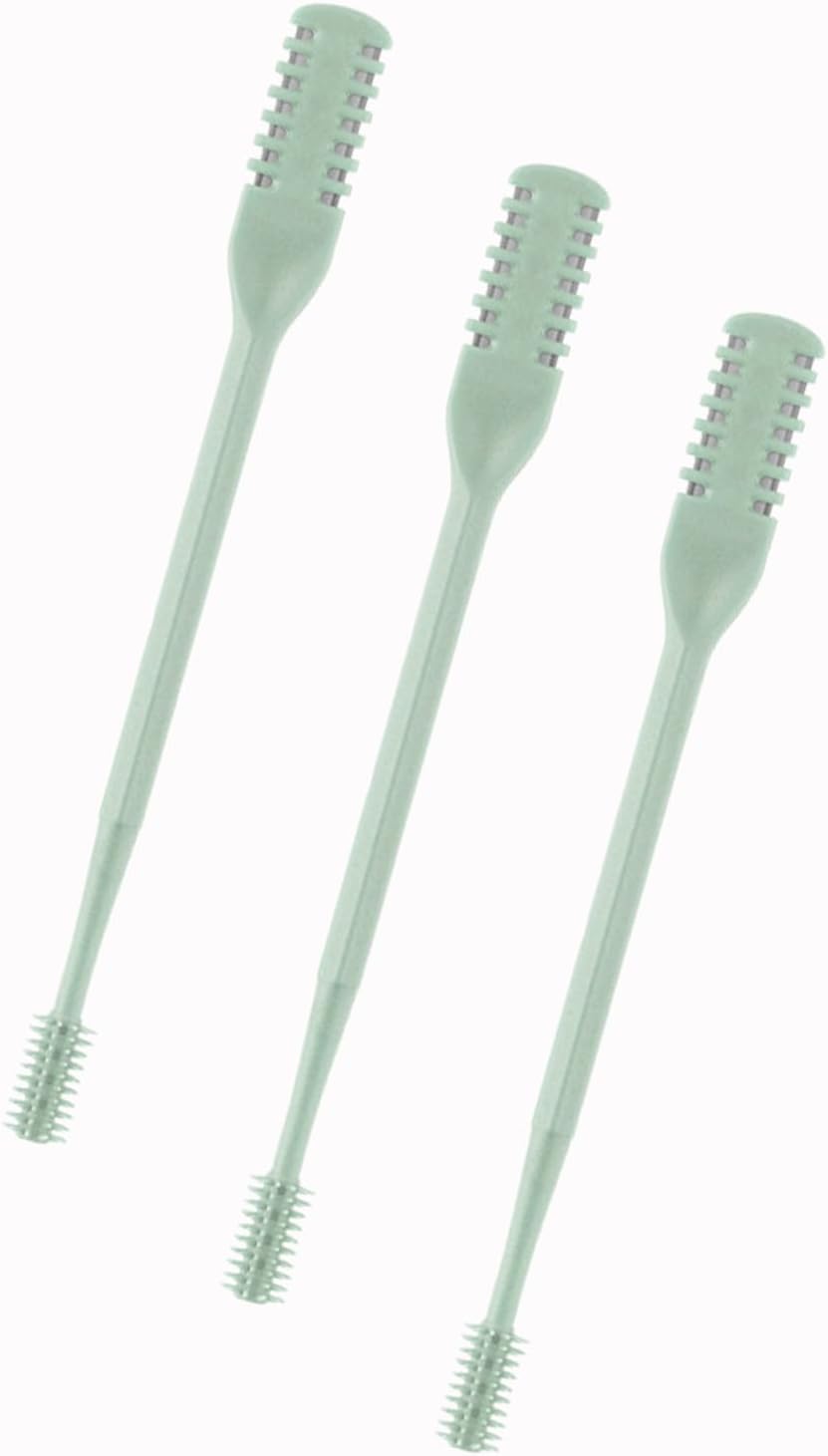 Womens Nose Hair Trimmer, 2 in 1 Dual-Ended Nasal Hair Cutter, Safe Round Tip Nose Trimmer Women, Washable Stainless Steel Blades, Painless Hair Removal Tool, 3 Pcs