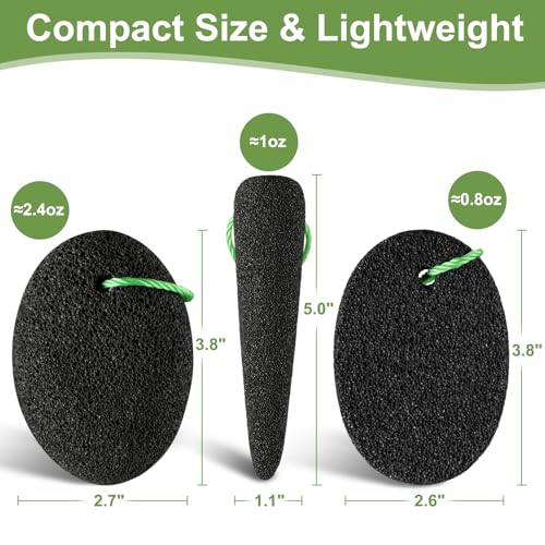 Pumice Stone for Feet, 3 Pack Natural Earth Lava Foot Callus Remover & Pedicure Exfoliator Tools for Heels, Soles and Toe Gaps, Foot Scrubber for Dry & Dead Skin