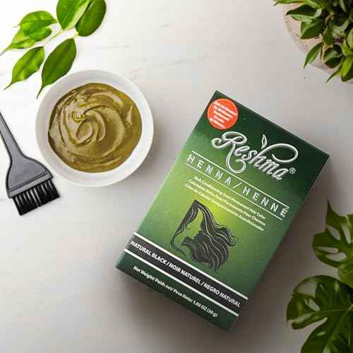 Reshma Beauty 30 Minute Henna Hair Color Infused with Organic Henna Lawsonia Inermis 100% Gray Coverage for Soft, Shiny Hair, Plant-Based Hair Dye?1.05 oz Pack of 1 (Black)