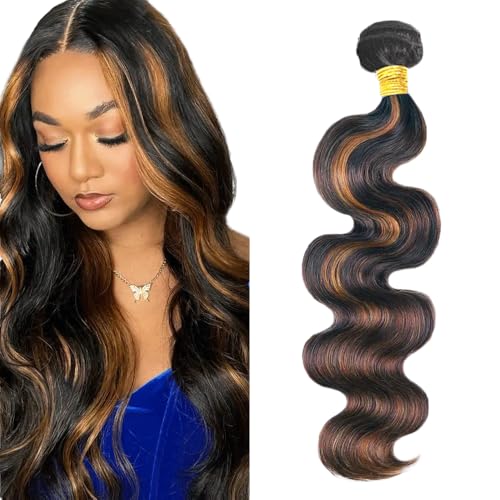 20 Inch Fb30 Bundles Highlight Body Wave Human Hair Bundle Two Tone Black Mixed With Light Brown Bundle P1B30 Body Wave Bundles 1B30 Ombre Hair Extensions