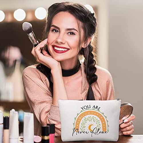 Coume 30 Pcs Inspirational Canvas Makeup Bags Bulk Employee Appreciation Gift for Women Motivational Cosmetic Bags with Zipper Boho Makeup Pouch Christmas Gift for Travel Coworker Teacher(Rainbow)