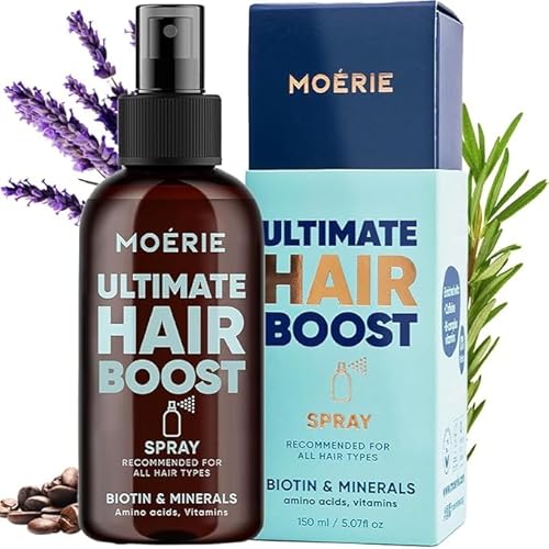 Moerie Ultimate Hair Boost Spray Designed to Strengthen Hair & Restore Scalp Health - 100% Natural Hair Serum for Hair Boost with over 100 Minerals, Vitamins & Amino acids - Fresh Scent - 5.07 Fl. Oz