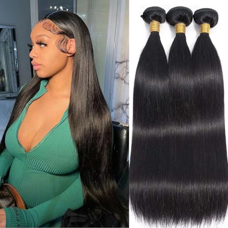 Straight 3 Bundles Human Hair 24 26 28 Inch 100% Unprocessed 12A Brazilian Virgin Hair Bundles Weave Straight Human Hair Extensions
