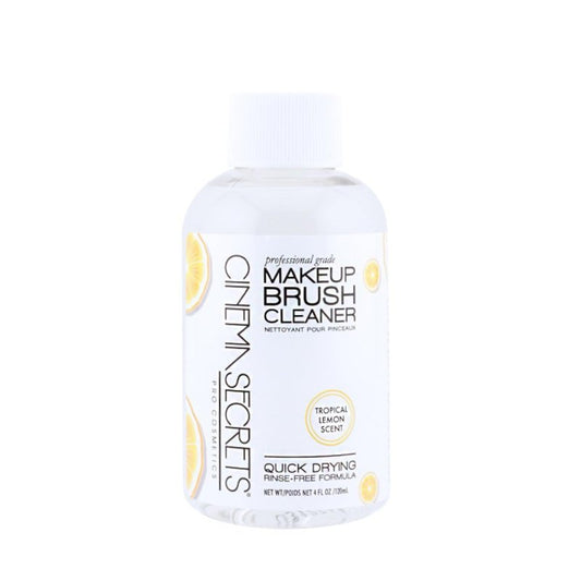 Cinema Secrets Original Makeup Brush Cleaner Solution - Professional Cleanser for Makeup Brushes - Quick-Drying, Rinse-Free Formula - Removes Stubborn Waterproof Make Up - Lemon (4 fl oz)