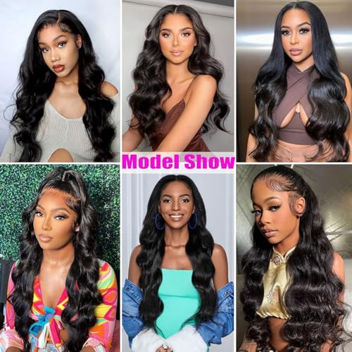 Body Wave Human Hair Bundles 12A Bundles Human Hair 100% Unprocessed Brazilian Virgin Weave Deals Human Hair Extensions for Women Natural Color 14 16 18Inch