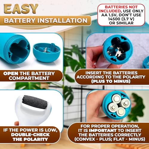 Foot Callus Remover Tool | Batteries Not Included ? High-Speed Foot Grinder with Easy-to-Replace Roller ? On-The-Go Electric Callus Remover for Feet | Pedicure Tools for Feet Smoothing