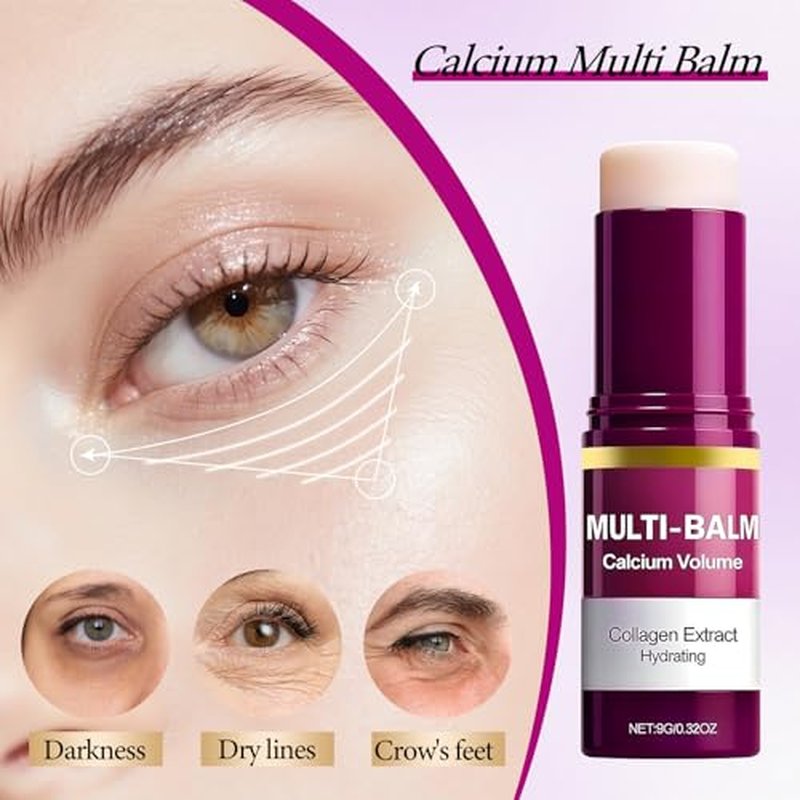 Calcium Multi Balm Stick, Calcium Volume Multi Balm, Korean Collagen Moisturing Stick, Firming & Moisturizing, Korean Skincare, Anti-Wrinkle, Hydrating, Lifting Cream for Eyes, Face & Neck-1Pcs.