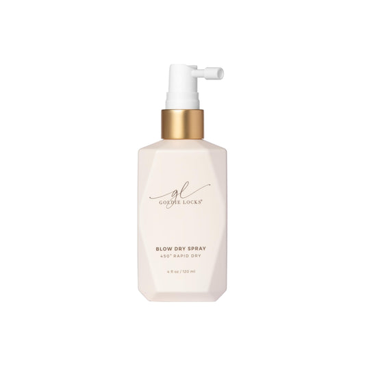 Goldie Locks Blow Dry Spray - 450°F Heat Protection and Frizz Control - Hydrating Blow Dry Mist with Style Memory - Safe for Extensions & Color-Treated Hair - Protein-Free - 4 fl oz