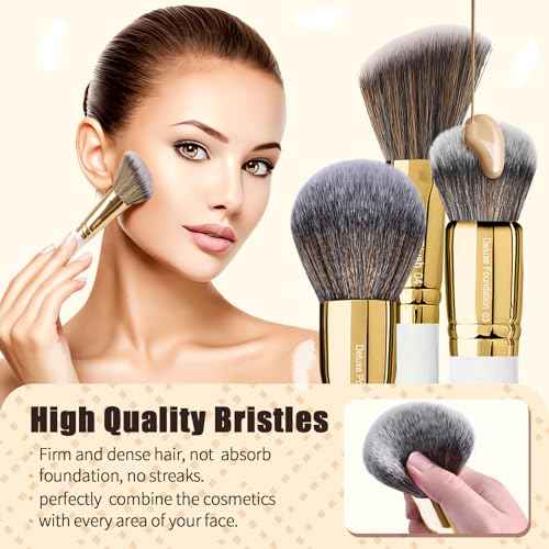 Professional Makeup Brushes Set Premium Quality Goat Hair Synthetic Fiber Powder Foundation Highlight Concealer Eyeshadow Blending By Bueart Design