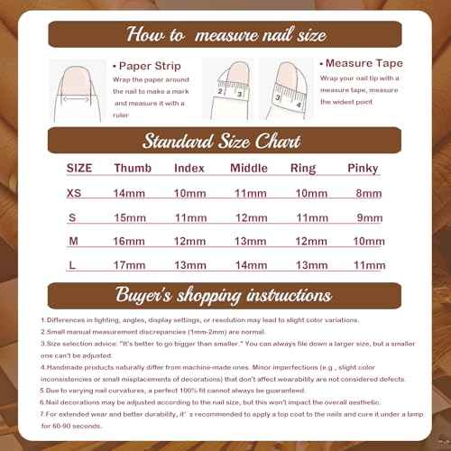 Handmade Acrylic Press On Nails Almond, Brown Press On Nails Medium, Flower 3D Nails French Tip Amber Gold Chrome For Women Gift, Reusable Stick On Fake Nails Kit With Nail Glue(Amber Bloom-S)