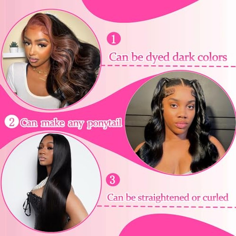 13x6 Lace Front Wigs Human Hair Brazilian Glueless Wigs Human Hair Pre Plucked with Baby Hair Body Wave Lace Front Wigs for Women 200 Density HD Lace Frontal Wigs 18 Inch